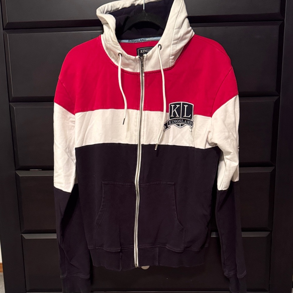 Kingsland Women's Red, White, and Black Hoodie size M